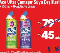 ACE ULTRA ÇAMAŞIR SUYU ÇEŞİTLERİ 750 ML